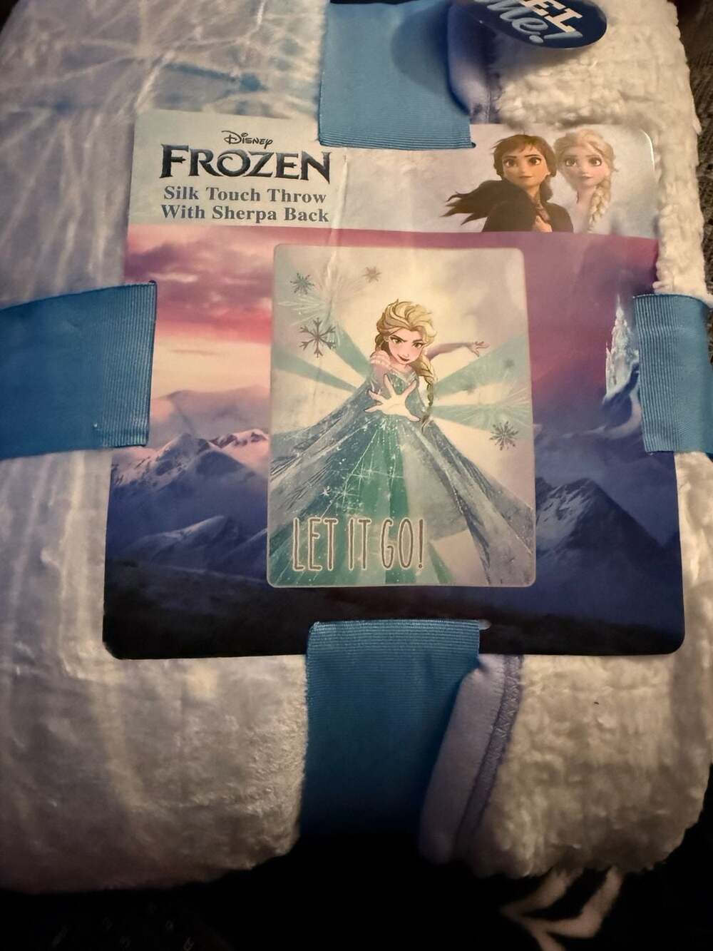 Disney Frozen Elsa Silk Touch Throw with Sherpa Back 60 x 80